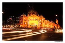 Flinders St. Station at night