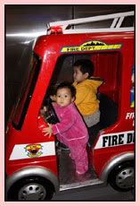 abang Gana & Izqa naik fire truck
