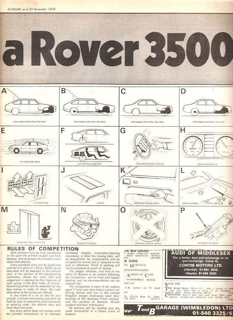 Win a Rover SD1 3500 Autocar