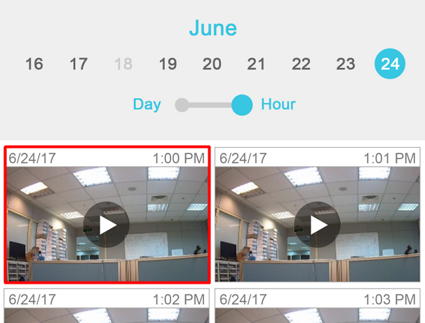 visual search date and hour index
