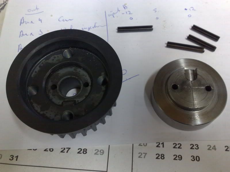 Repair on damaged crank timing pulley key and crank key slot The