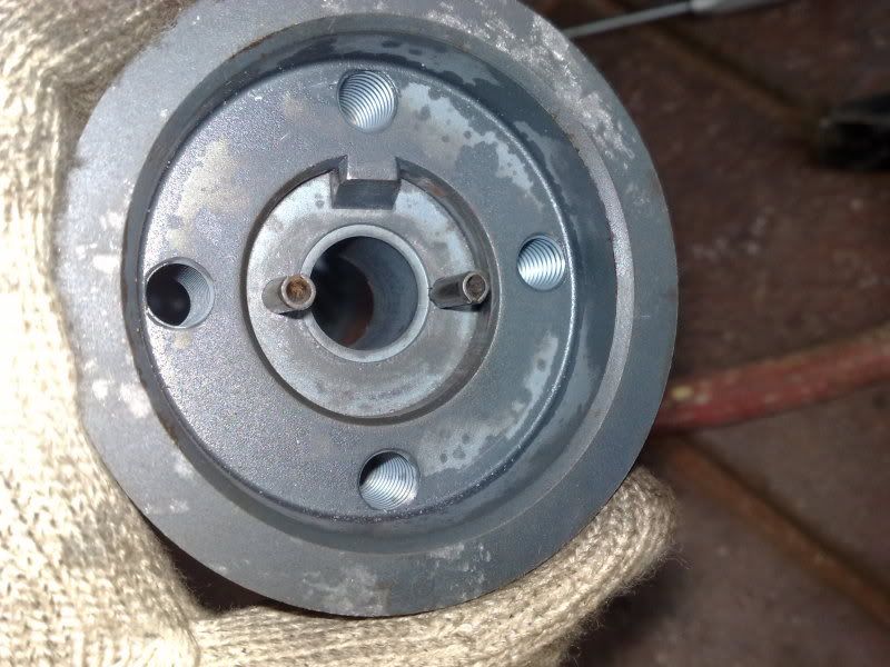 Repair on damaged crank timing pulley key and crank key slot The