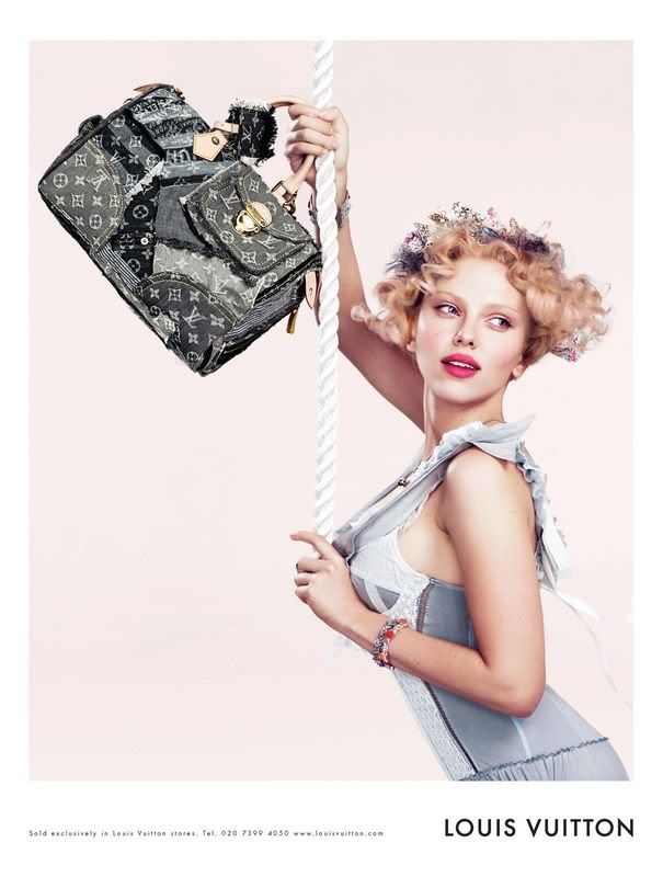 Scarlett Johansson blue lingerie underwear Louis Vuitton ads