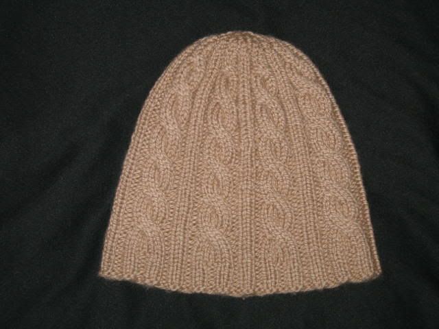FO: Basic Cable Hat (Jo Sharp Silkroad Aran in Temple)