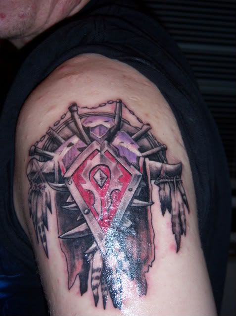 My son Christopher just got a Horde tattoo and I thought I would share!