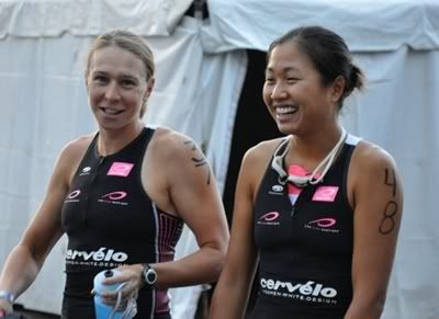 me and the eventual champion hanging out before the swim start