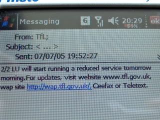 Tfl text message