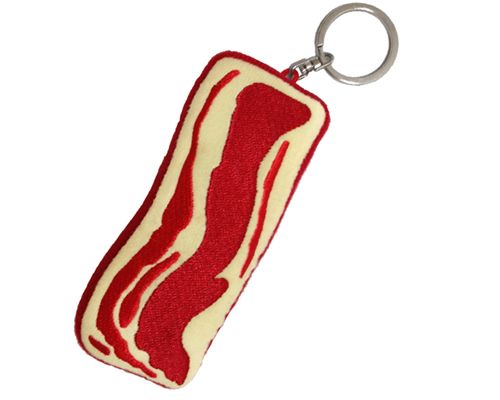 Plush Bacon Keychain with sizzling sound