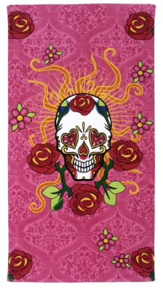 Essential Home Rose & Skull Fiber Reactive Beach Towel