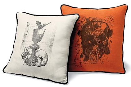 Gothic Skull Throw Pillows