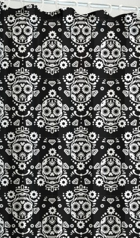 Sugar skull shower curtain