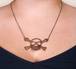 Hematite Skull Cutout Necklace
