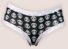 Black Sugar Skulls Lace Trimmed Brief