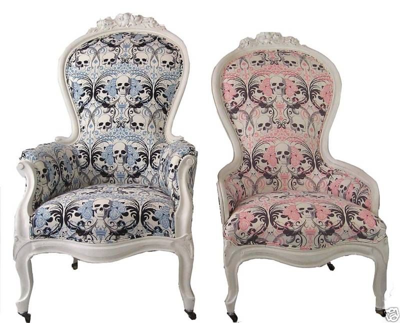 Pair of King and Queen Victorian Skull Chairs