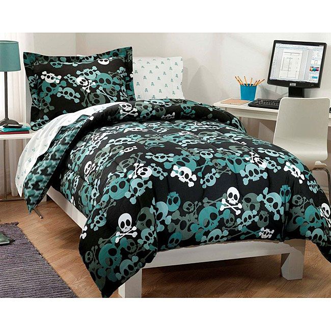 Skulls 7-piece Full-size Bed in a Bag