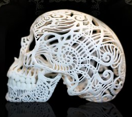 3D Printed Filigree Skull