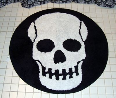 skull bath rug