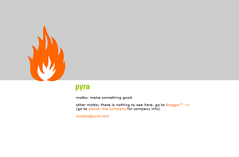 Pyra.com homepage September 16, 2001