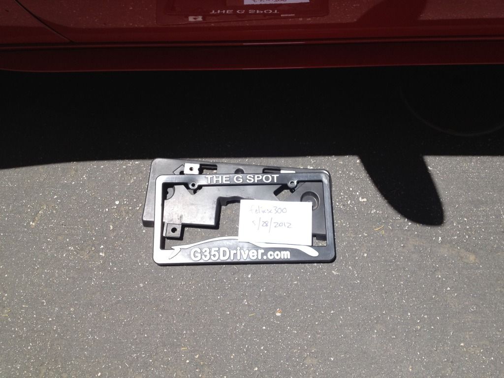 FS OEM front license plate bracket + G35Driver license plate frame