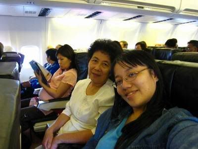 My mum and I in the plane