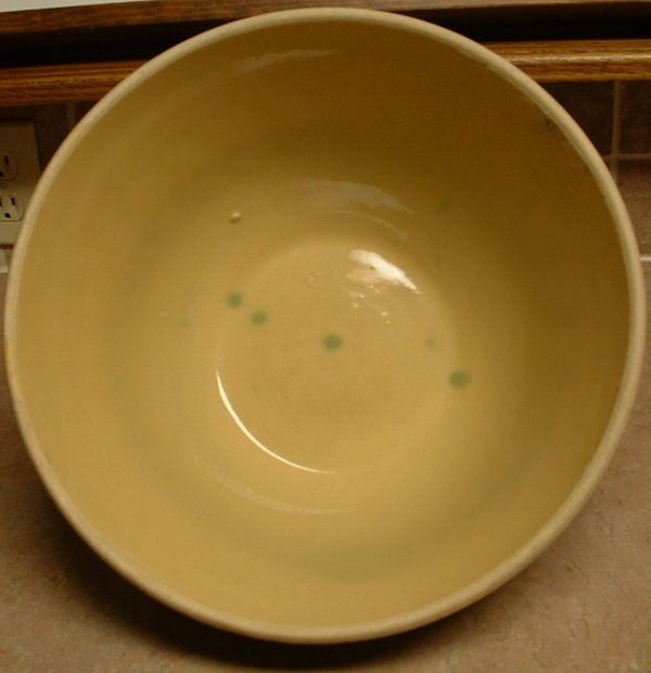 MASSIVE 6 QT YELLOW WARE YELLOW & GREEN MIXING BOWL 12" eBay