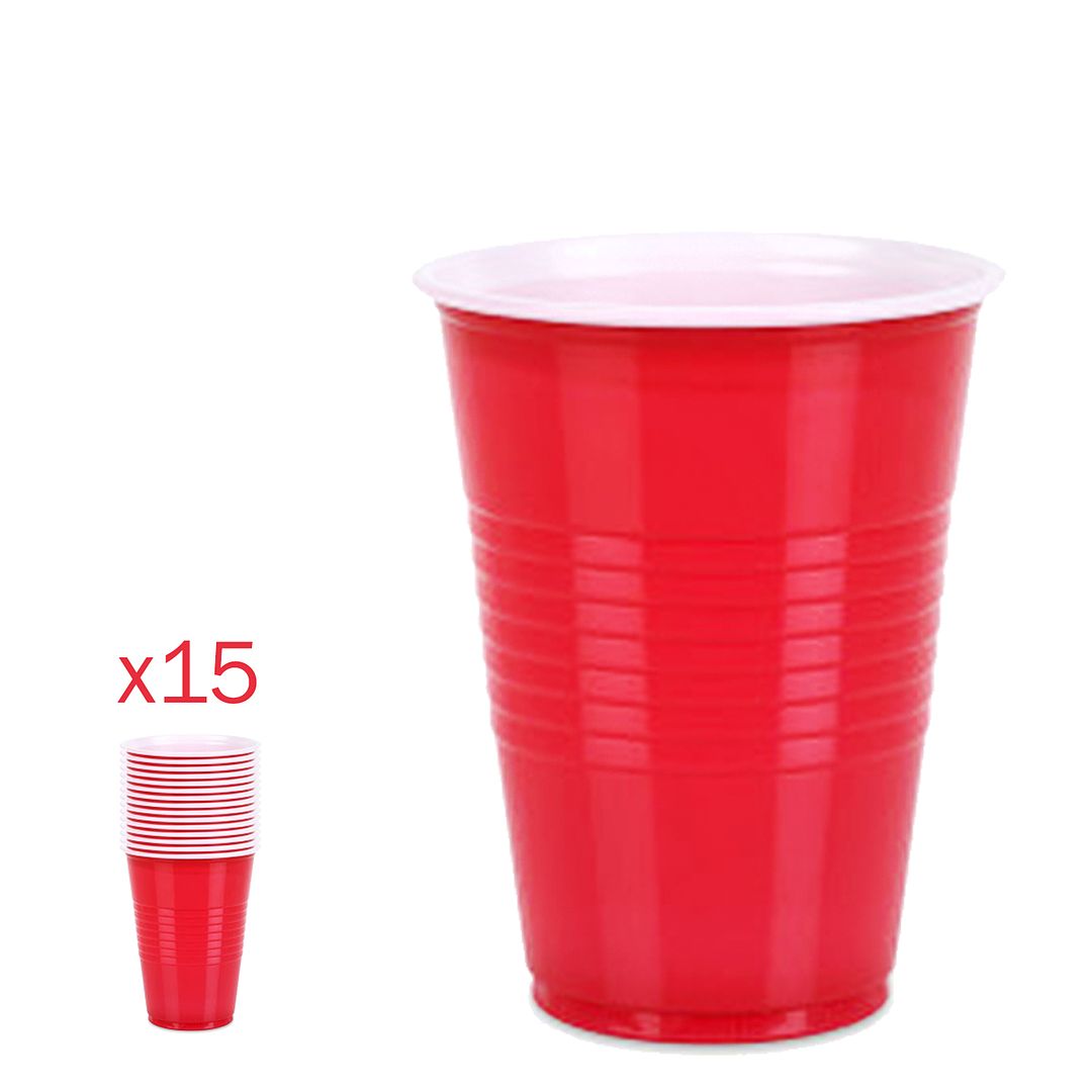 16oz American Plastic Red Disposable Party Drinking Cups Solo Home Beer Pong 0377