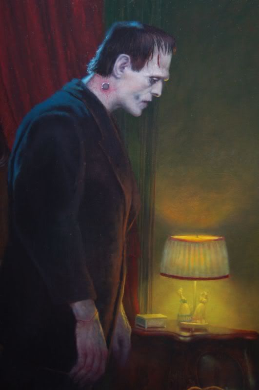FRANKENSTEIN 1931 OIL PAINTING