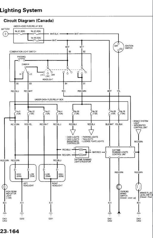 1995 Honda civic headlight wiring diagram #6