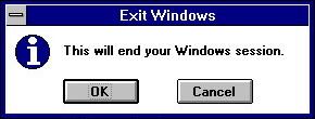 Ventana de cierre de Windows 3.x