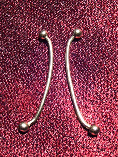 Were used for "Christina" piercings. Externally threaded bars.