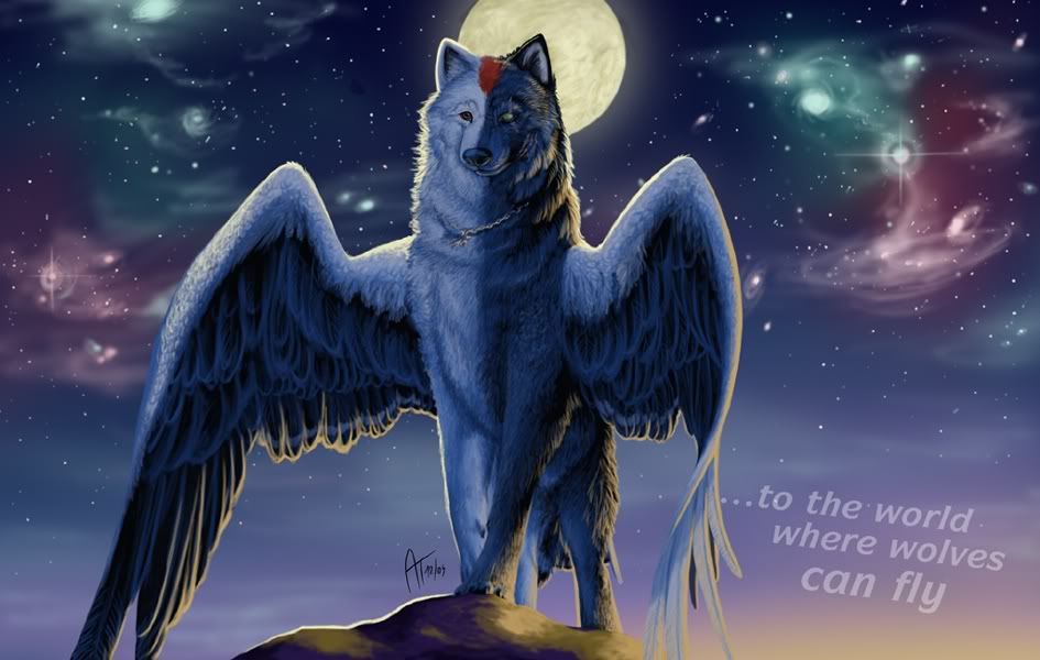 anime wolves with wings. from a wolf with wings.