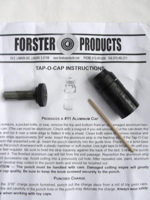 Forster Products TapOCap for Making 11 Percussion Caps for