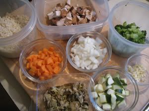 mise en place for fried rice