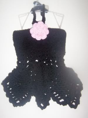 Crocheted Pineapple Top w/Rose