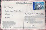 Fiber Postcard from Belle in Australia - reverse side