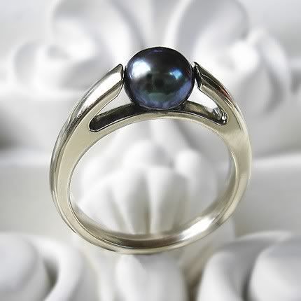 Black Pearl Engagement Ring 395 is a beautiful classy choice