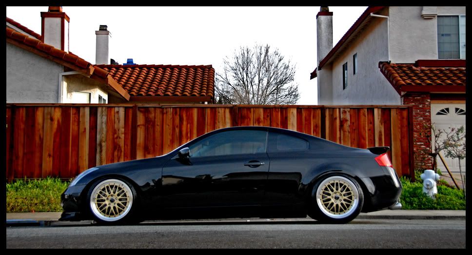 Chopstix90 G35 OB Coupe Slammed on Gold G35Driver