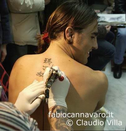 Fabio Cannavaro with new design tattoo