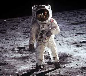 Buzz Aldrin poses for the camera