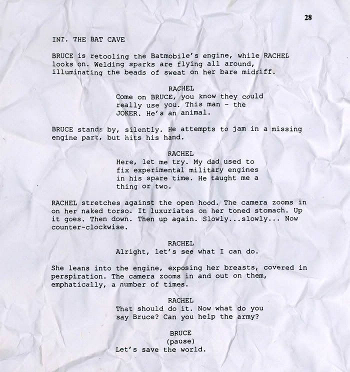 Excerpt from MICHAEL BAY'S THE DARK KNIGHT script.