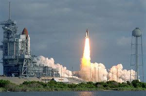 On April 24, 1990, space shuttle Discovery launches on STS-31...the flight to deploy the Hubble Space Telescope.