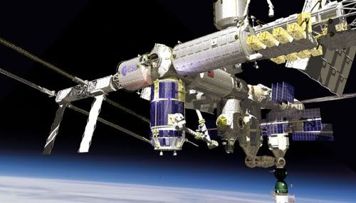 An artist's rendition of the completed ISS.