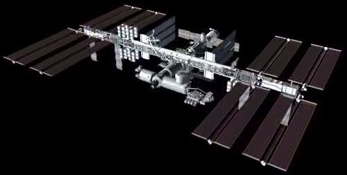 How the ISS will hopefully look when it's completed in 2010.