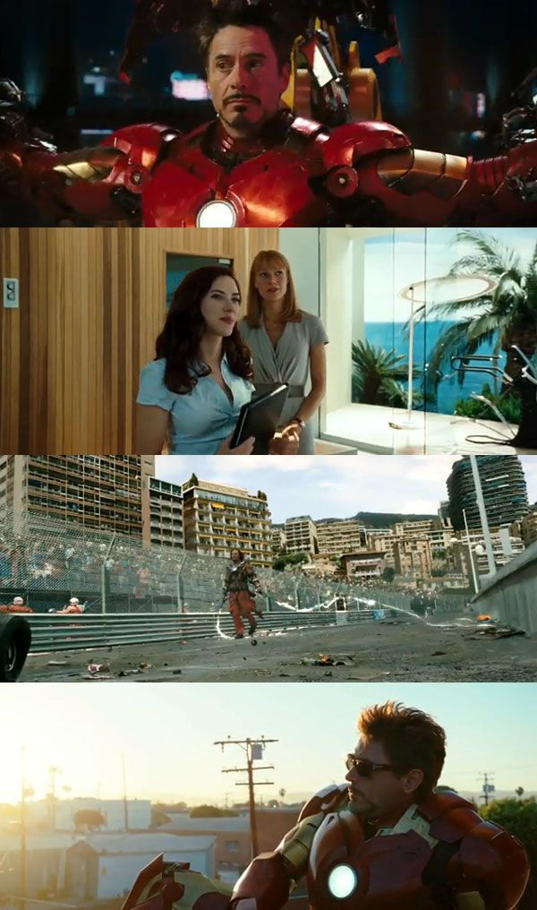 Screenshots from the IRON MAN 2 theatrical trailer.