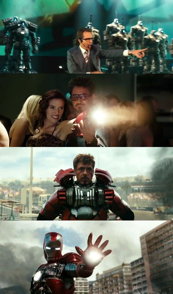 Screenshots from the IRON MAN 2 theatrical trailer.