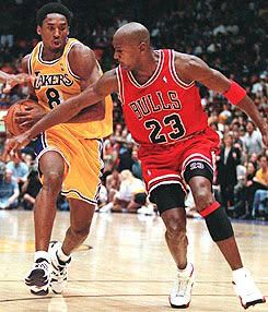 Seen here in a game in 1998, Michael Jordan says he might have fouled out before letting Kobe Bryant get to 81 points.