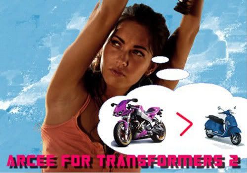 megan fox transformers motorcycle. Do Transformers mate?
