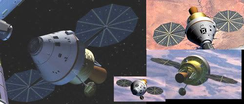 Computer renditions of the ORION Crew Exploration Vehicle.
