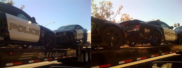 iPhone pics of Barricade prop cars seen on a trailer truck in Culver City.