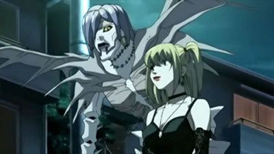 Misa Amane, a.k.a. the second Kira, with the Shinigami named Rem.